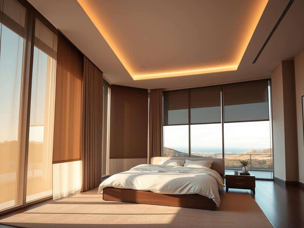 light control in modern bedroom